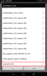 Example list of Scan templates