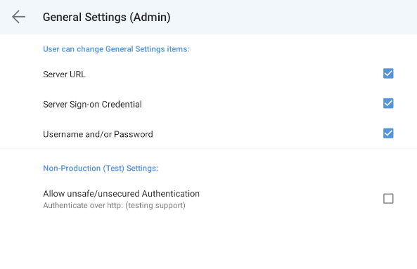 Services Admin Server Settings