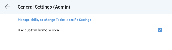 Services Admin Tables Settings