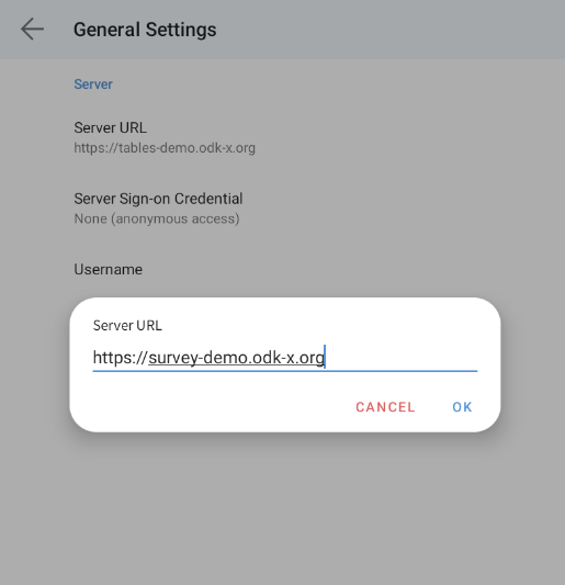 Server Url Setting