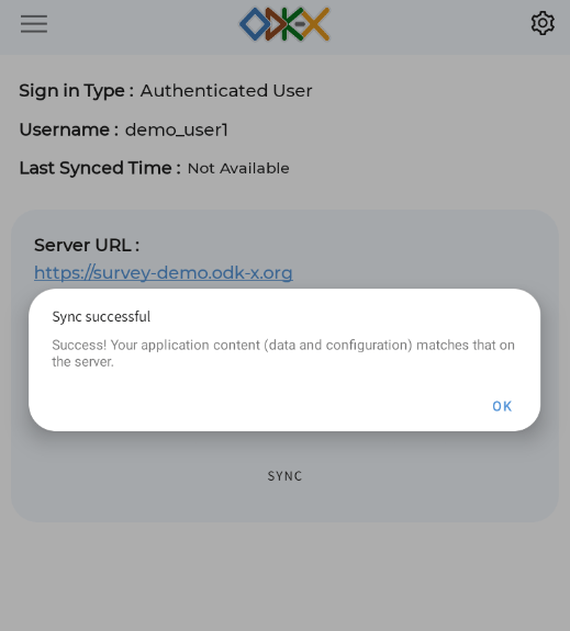 Sync success