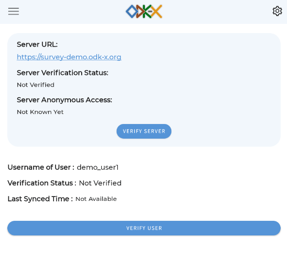 Verify User Screen